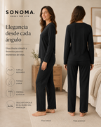 Pijama Manga Larga para Dama | Sonoma | Negro