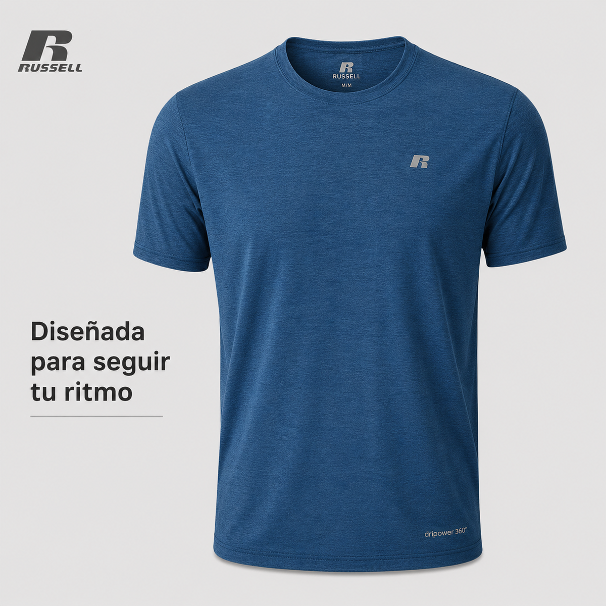Camisa Deportiva Manga Corta para Caballero | Russell Dripower 360 | Freshforce