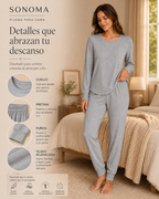 Pijama Manga Larga para Dama | Sonoma | Gris