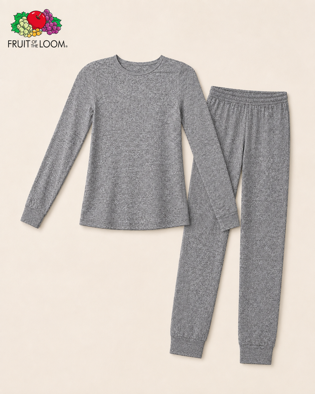 Pijama Manga Larga para Niña | Fruit of the Loom | Gris