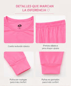 Pijama Manga Larga para Niña | Fruit of the Loom | Rosa Coral