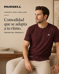 Camisa Deportiva Manga Corta para Caballero | Russell | Rojo Sangre