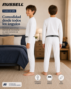 Pijama Manga Larga para Niño | Russell | Blanco