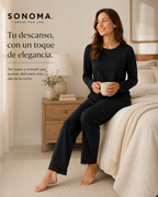 Pijama Manga Larga para Dama | Sonoma | Negro