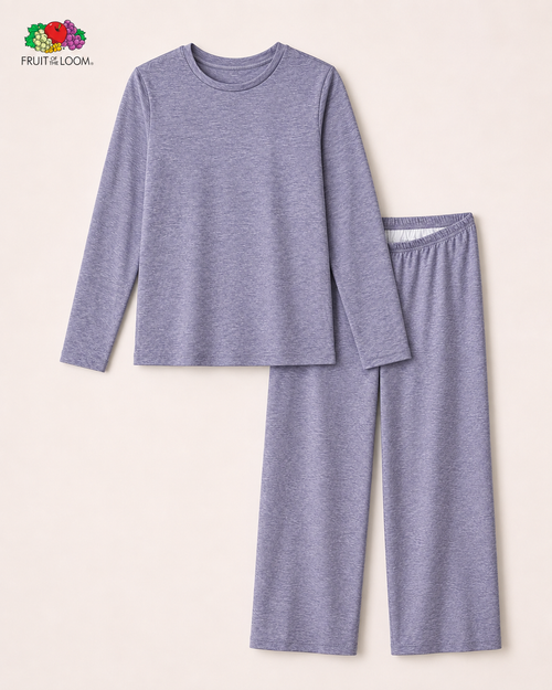 Pijama Manga Larga para Niña | Fruit of the Loom | Lila Grisáceo