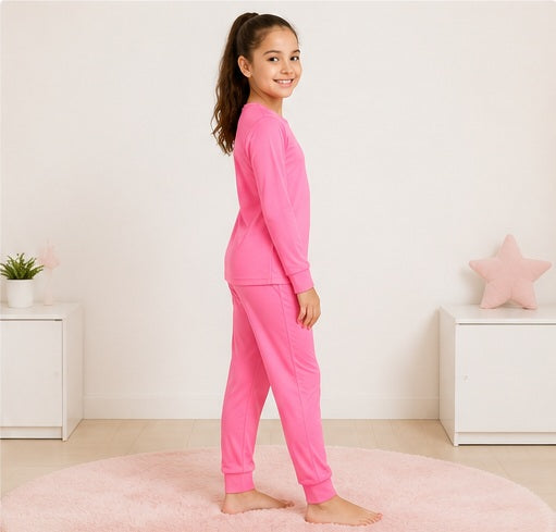Pijama Manga Larga para Niña | Fruit of the Loom | Rosa Coral