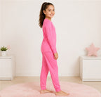 Pijama Manga Larga para Niña | Fruit of the Loom | Rosa Coral