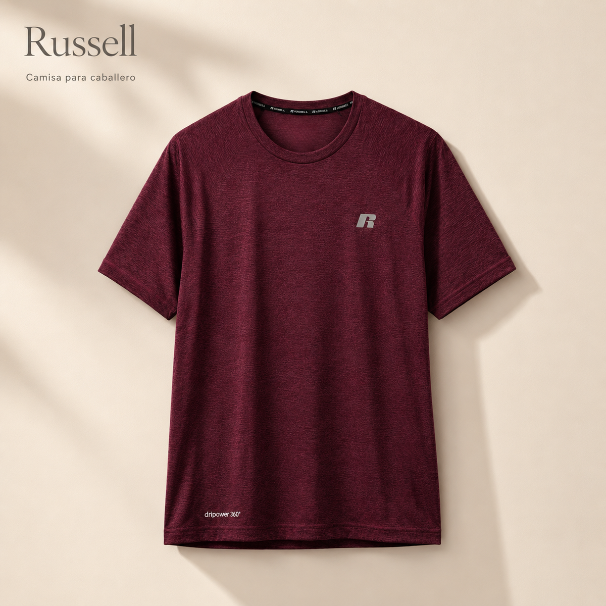 Camisa Deportiva Manga Corta para Caballero | Russell Dripower 360 | Freshforce