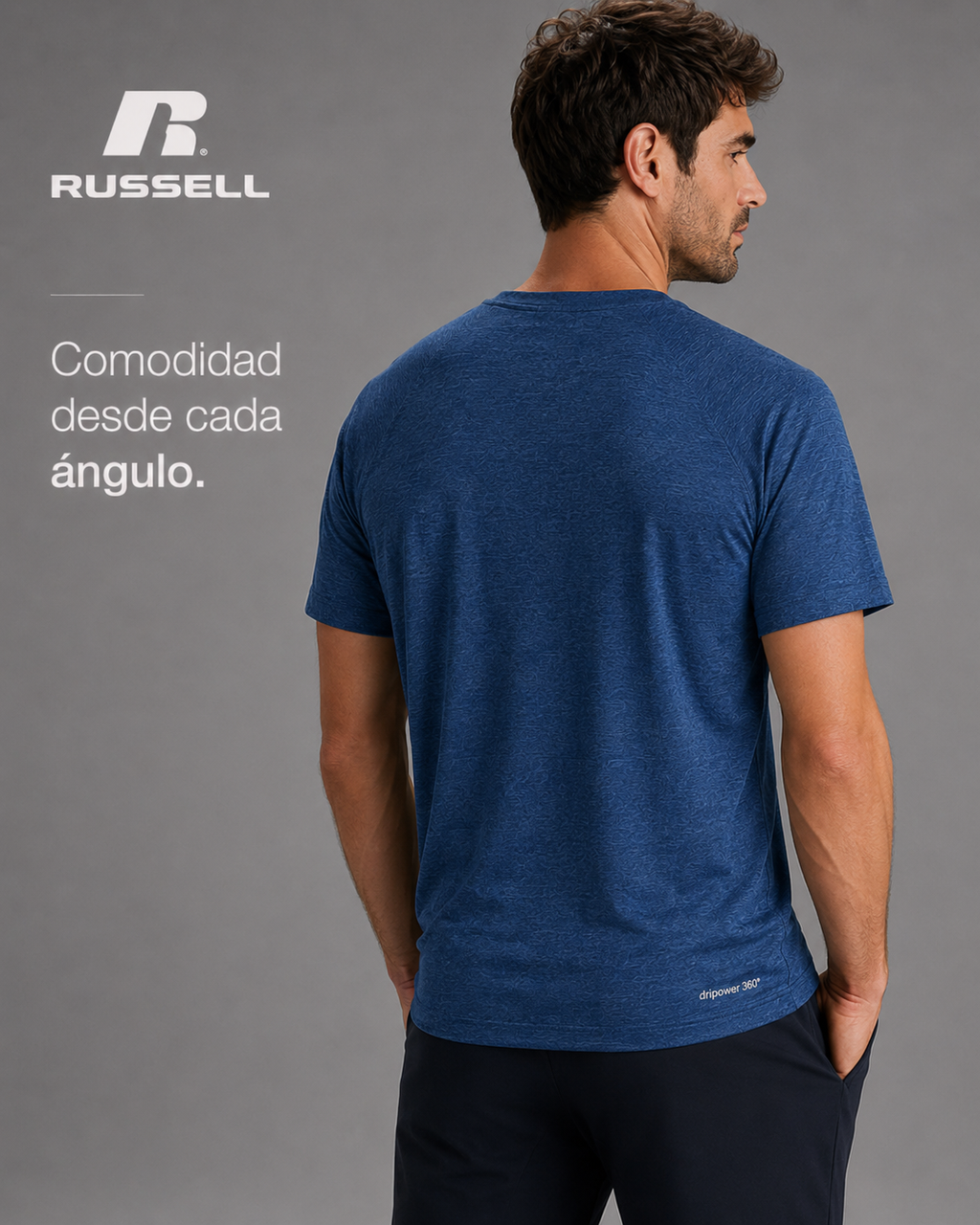 Camisa Deportiva Manga Corta para Caballero | Russell Dripower 360 | Freshforce